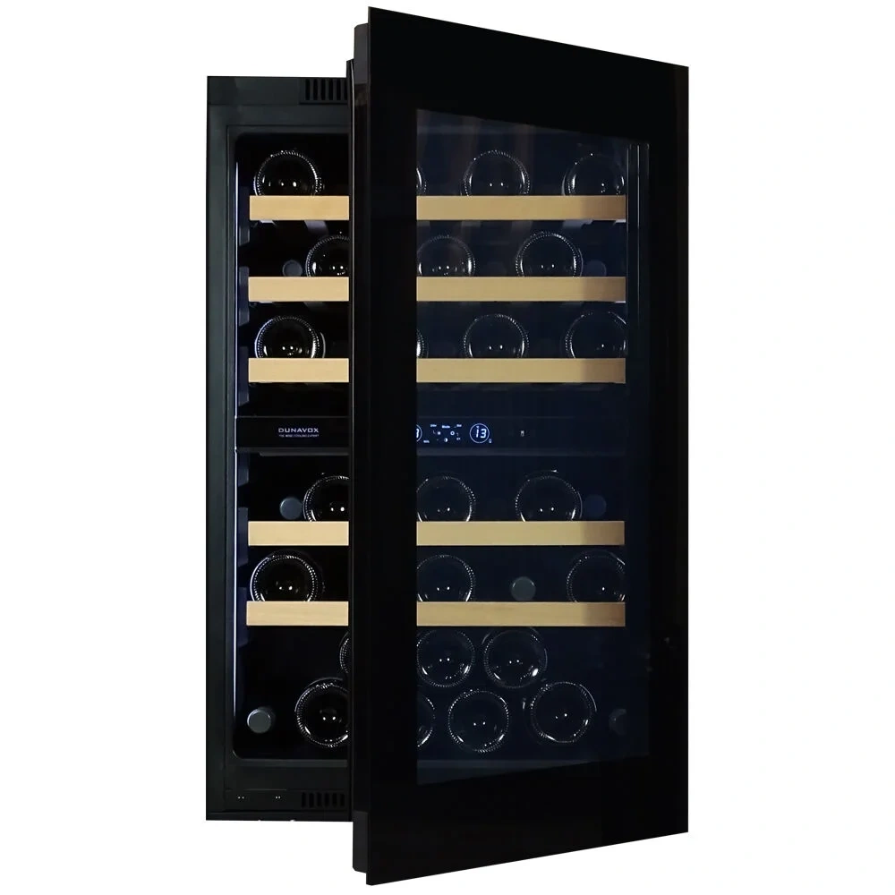 Vitrină de vin încorporabilă Dunavox DVH-44.120DMB.TO Horizon, 2 zone, 44 sticle, 88,2 cm, clasa F, negru mat [4]