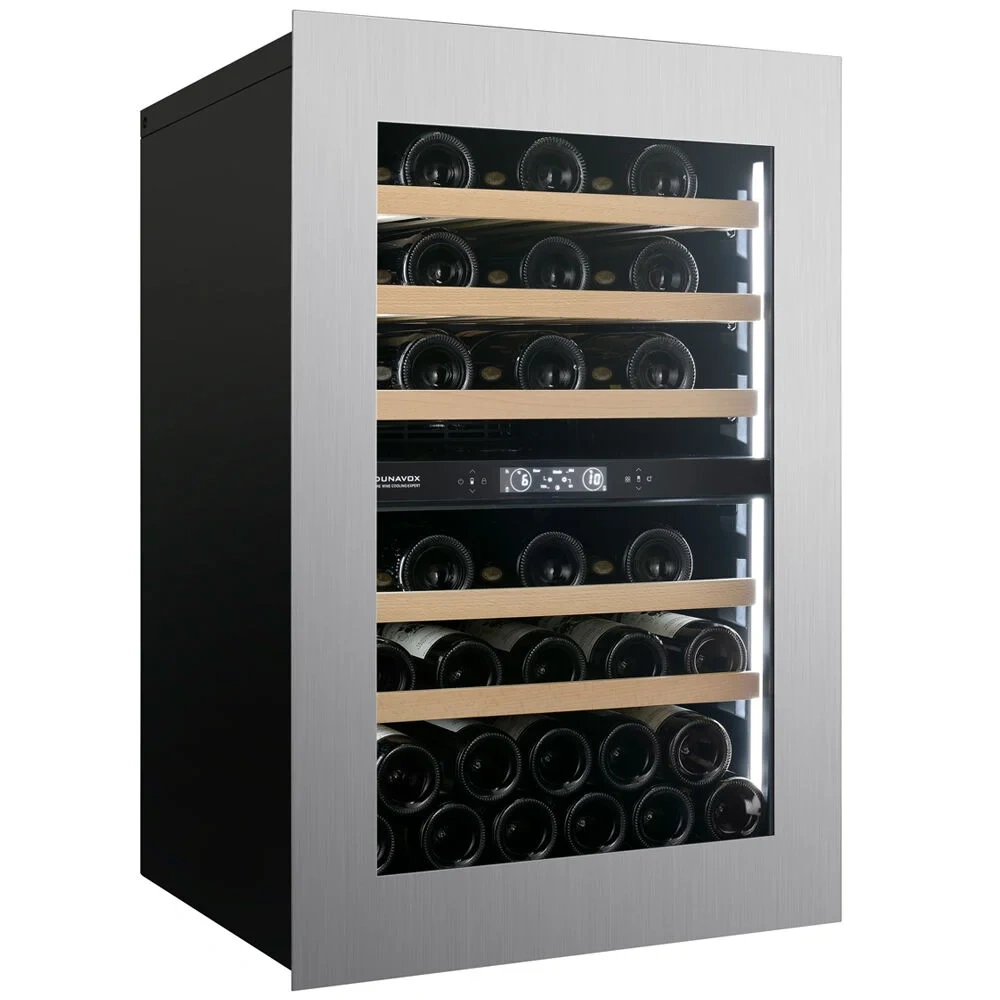 Vitrină de vin încorporabilă Dunavox DVH-44.120DMB.TO Horizon, 2 zone, 44 sticle, 88,2 cm, clasa F, negru mat [7]