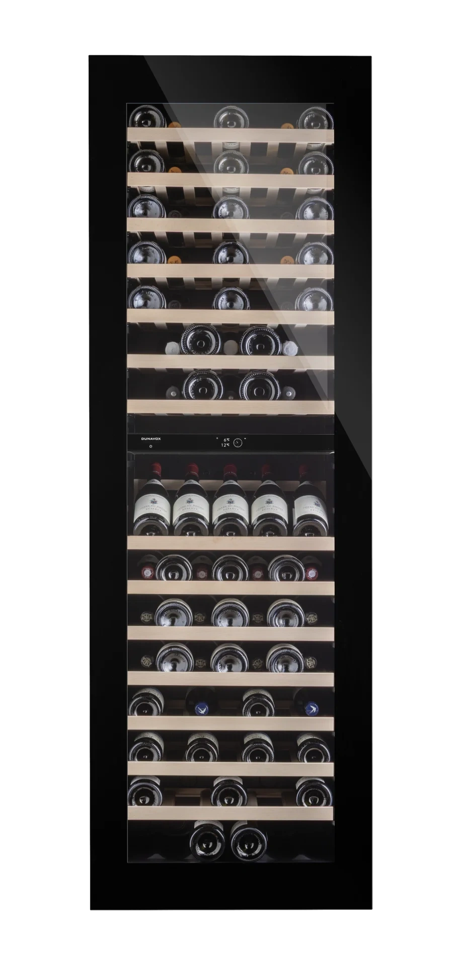 Vitrină de vin încorporabilă Dunavox DVN-109.291DOP.TO Noble, 2 zone, 109 sticle, 178,4 cm, clasa G, pentru panou de mobilier [2]