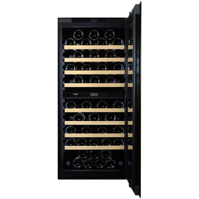 Vitrină de vin încorporabilă Dunavox DVN-70.185DB.TO Noble, 2 zone, 70 sticle, 123,5 cm, clasa F, negru [2]