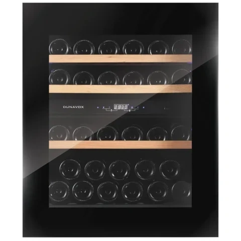 Vitrine de vin Dunavox  - Vitrină de vin încorporabilă Dunavox DVP-32.85DB Prime, 2 zone, 32 sticle, 71,5 cm, clasa F, negru
