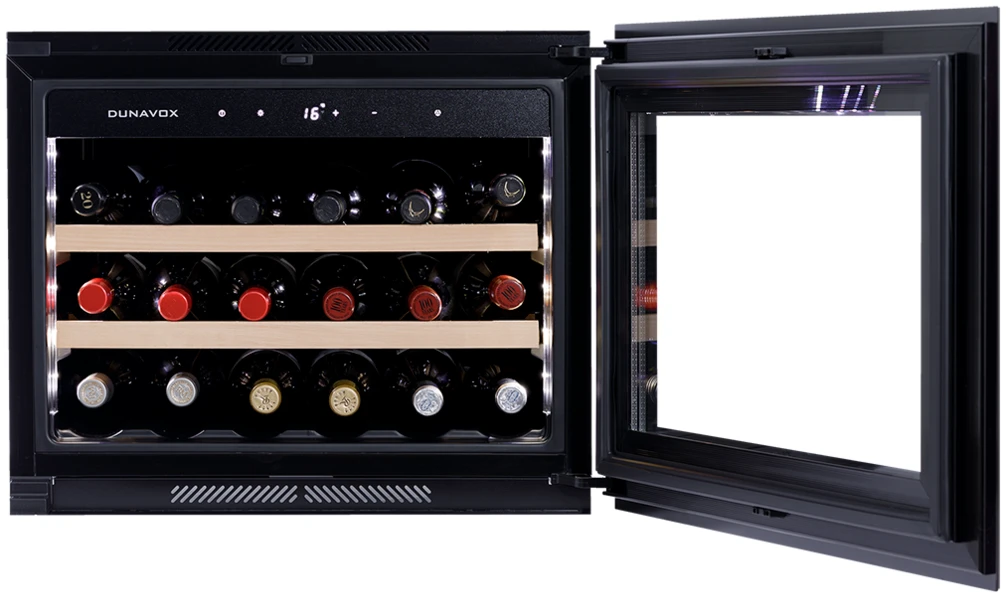 Vitrină de vin încorporabilă Dunavox DVS-25.65DSS Spirit, 2 zone, 25 sticle, 59,5 cm, clasa F, inox [4]