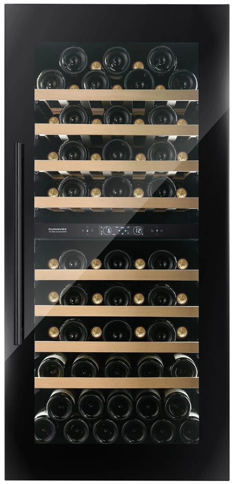 Vitrine de vin Dunavox  - Vitrină de vin încorporabilă Dunavox DVS-70.185DB Spirit, 2 zone, 70 sticle, 123,5 cm, clasa F, negru