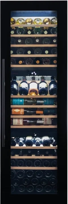 Vitrină de vin încorporabilă Dunavox DX-89.246TMB Joy, 3 zone, 95 sticle, 178,6 cm, clasa G, negru mat [1]