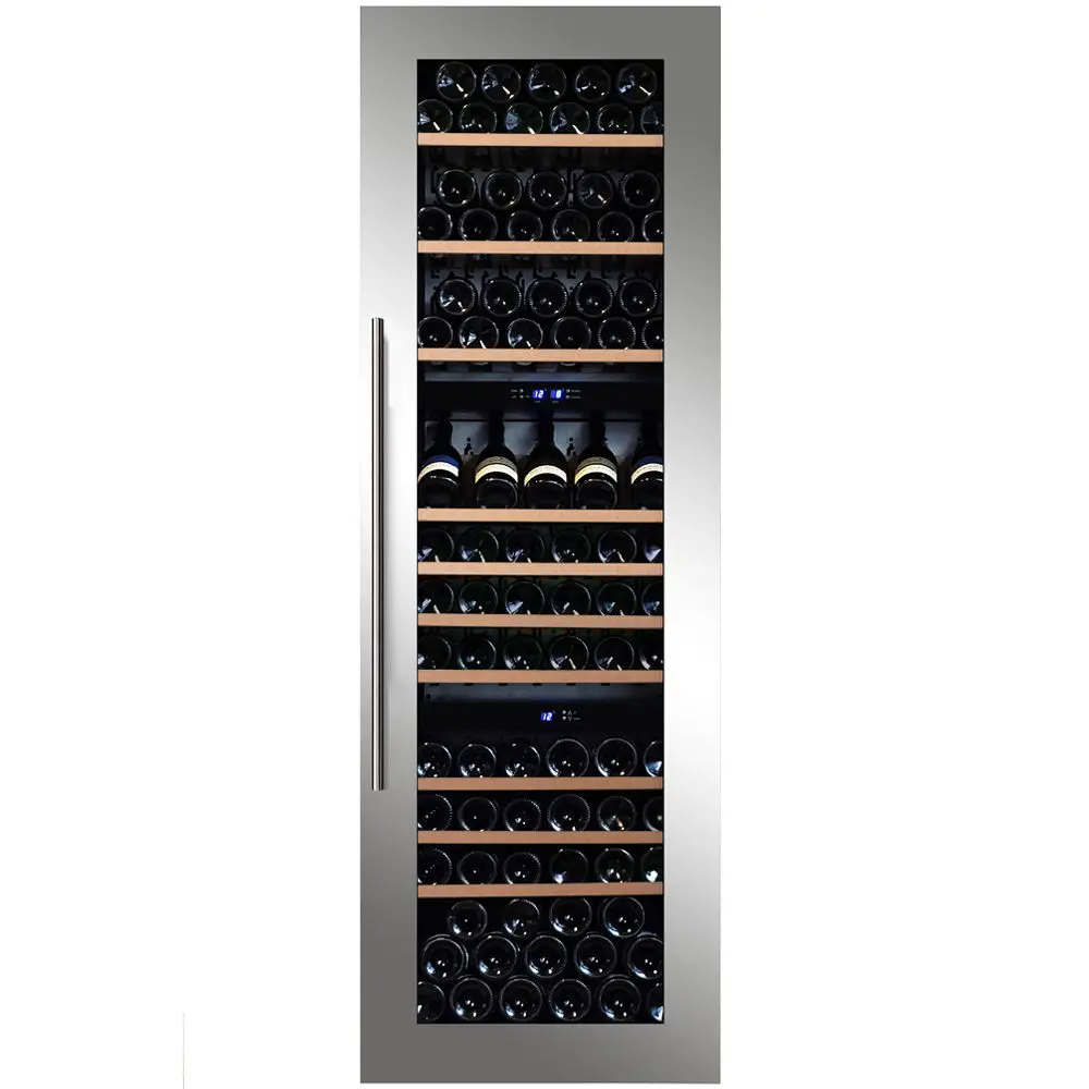 Vitrine de vin Dunavox  - Vitrină de vin încorporabilă Dunavox DX-89.246TSS Joy, 3 zone, 95 sticle, 178,6 cm, clasa G, inox