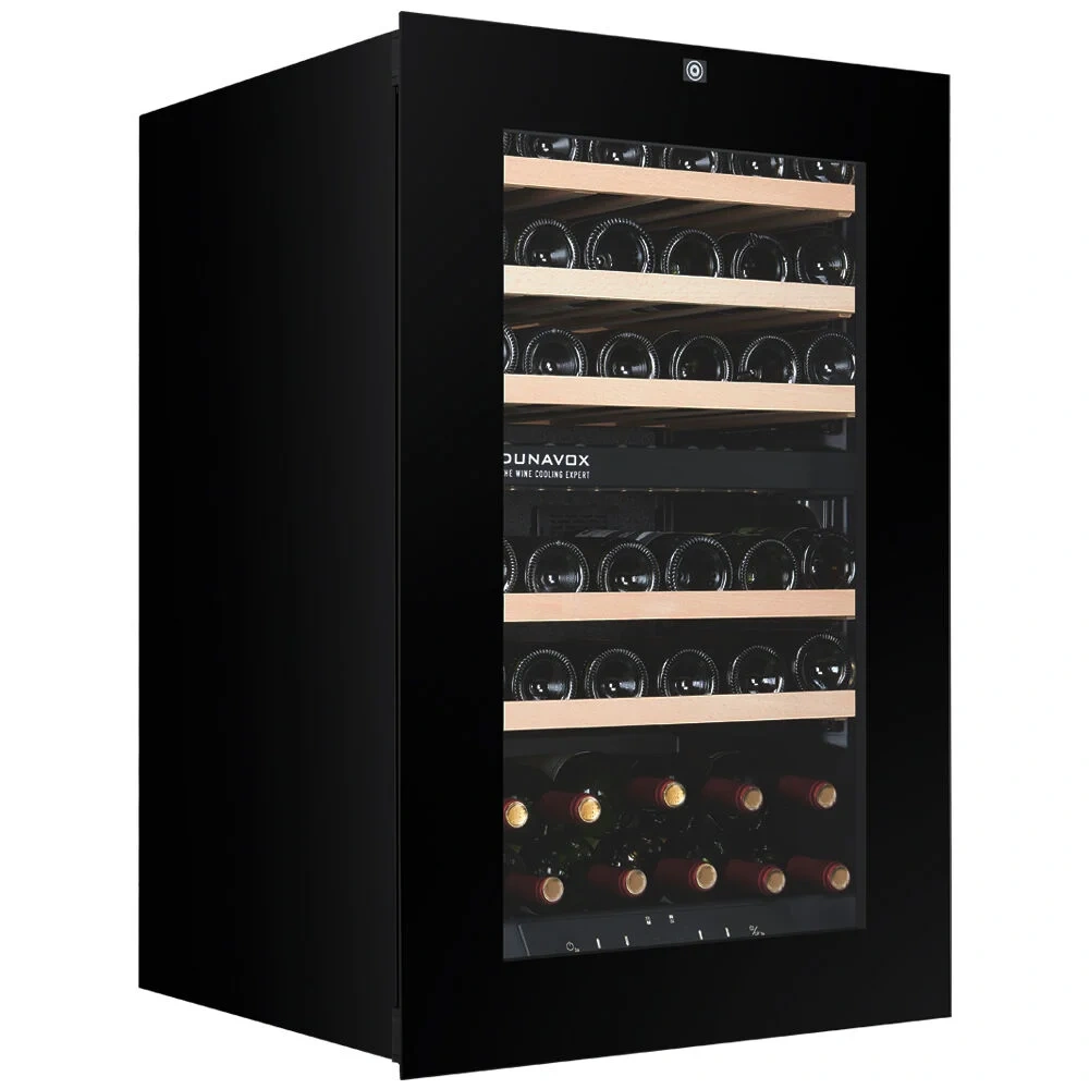 Vitrină de vin încorporabilă Dunavox DXB-42.100DB.TO Balance, 2 zone, 42 sticle, 88,5 cm, clasa G, negru [1]