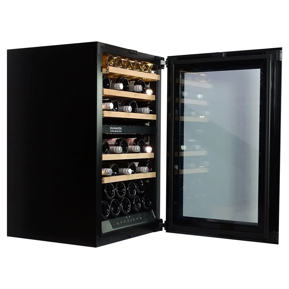 Vitrină de vin încorporabilă Dunavox DXB-42.100DB.TO Balance, 2 zone, 42 sticle, 88,5 cm, clasa G, negru [3]