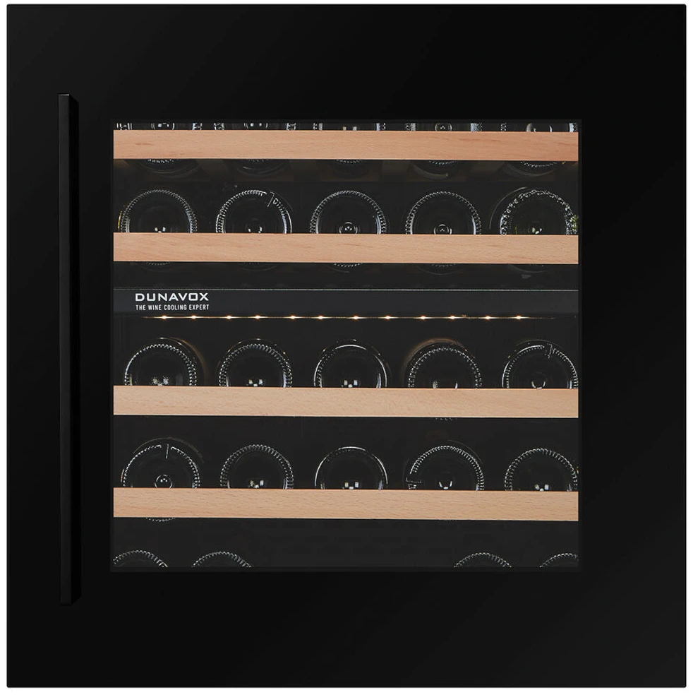 Vitrine de vin Dunavox  - Vitrină de vin încorporabilă Dunavox DXJ-26.69DB Joy, 2 zone, 26 sticle, 59 cm, clasa G, negru