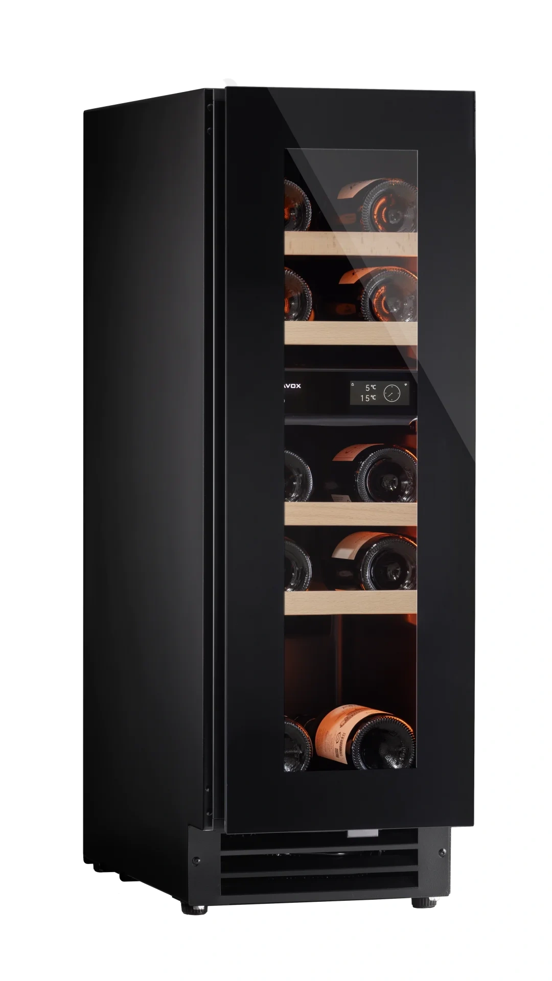 Vitrină de vin încorporabilă sub blat Dunavox DAUF-16.64DBH Flow, 2 zone, 17 sticle, 88 cm, clasa G, negru [5]