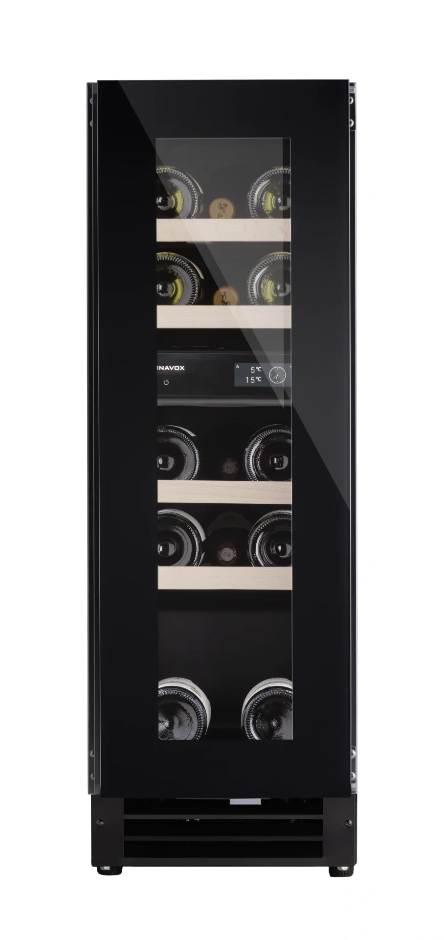 Vitrină de vin încorporabilă sub blat Dunavox DAUF-16.64DBH Flow, 2 zone, 17 sticle, 88 cm, clasa G, negru [1]