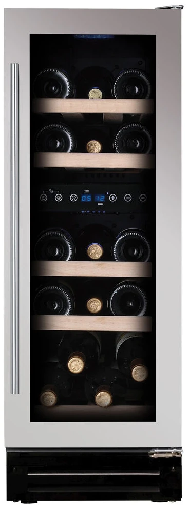 Vitrine de vin Dunavox  - Vitrină de vin încorporabilă sub blat Dunavox DAUF-17.58DSS Flow, 2 zone, 17 sticle, 81,5 cm, clasa G, inox