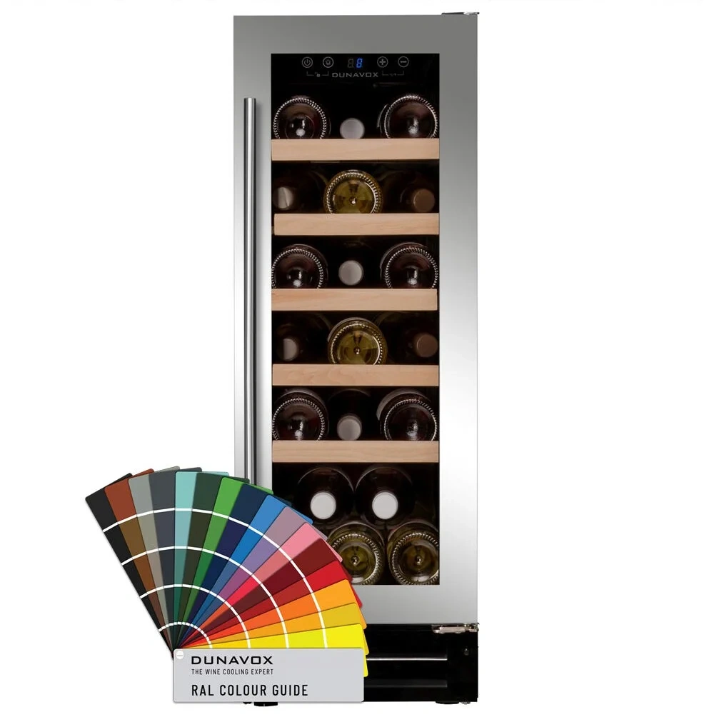 Vitrină de vin încorporabilă sub blat Dunavox DAUF-19.58C Flow, 1 zonă, 19 sticle, 81,5 cm, clasa G, culoare RAL personalizabilă [6]