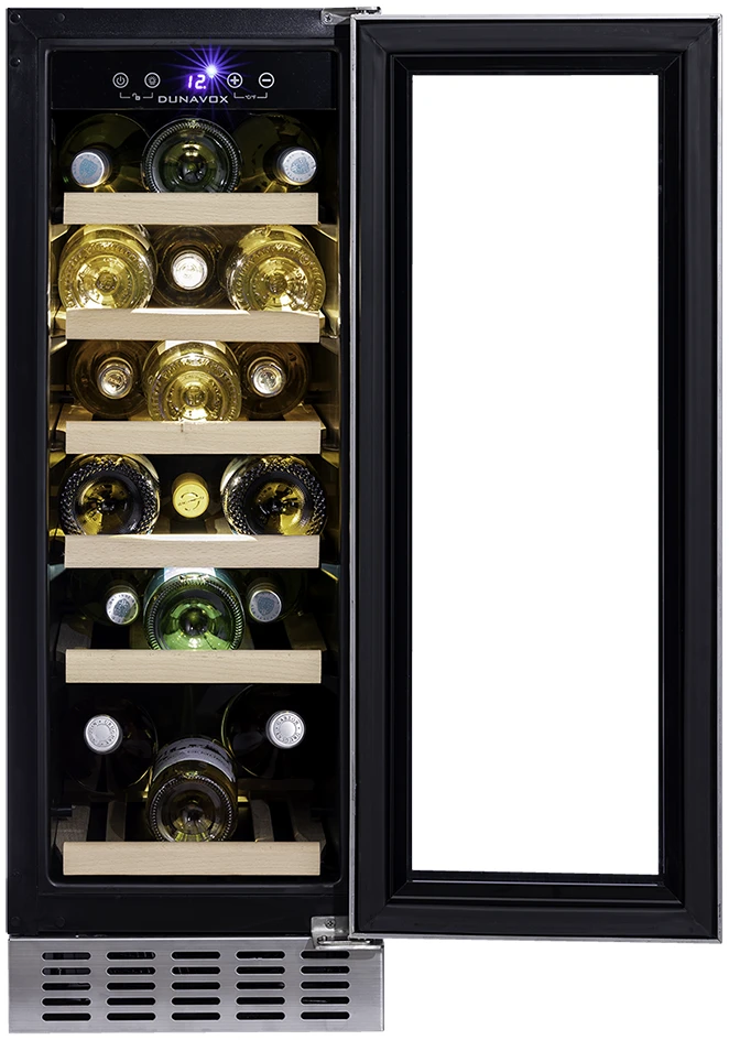 Vitrină de vin încorporabilă sub blat Dunavox DAUF-19.58SS Flow, 1 zonă, 19 sticle, 81,5 cm, clasa G, inox [3]