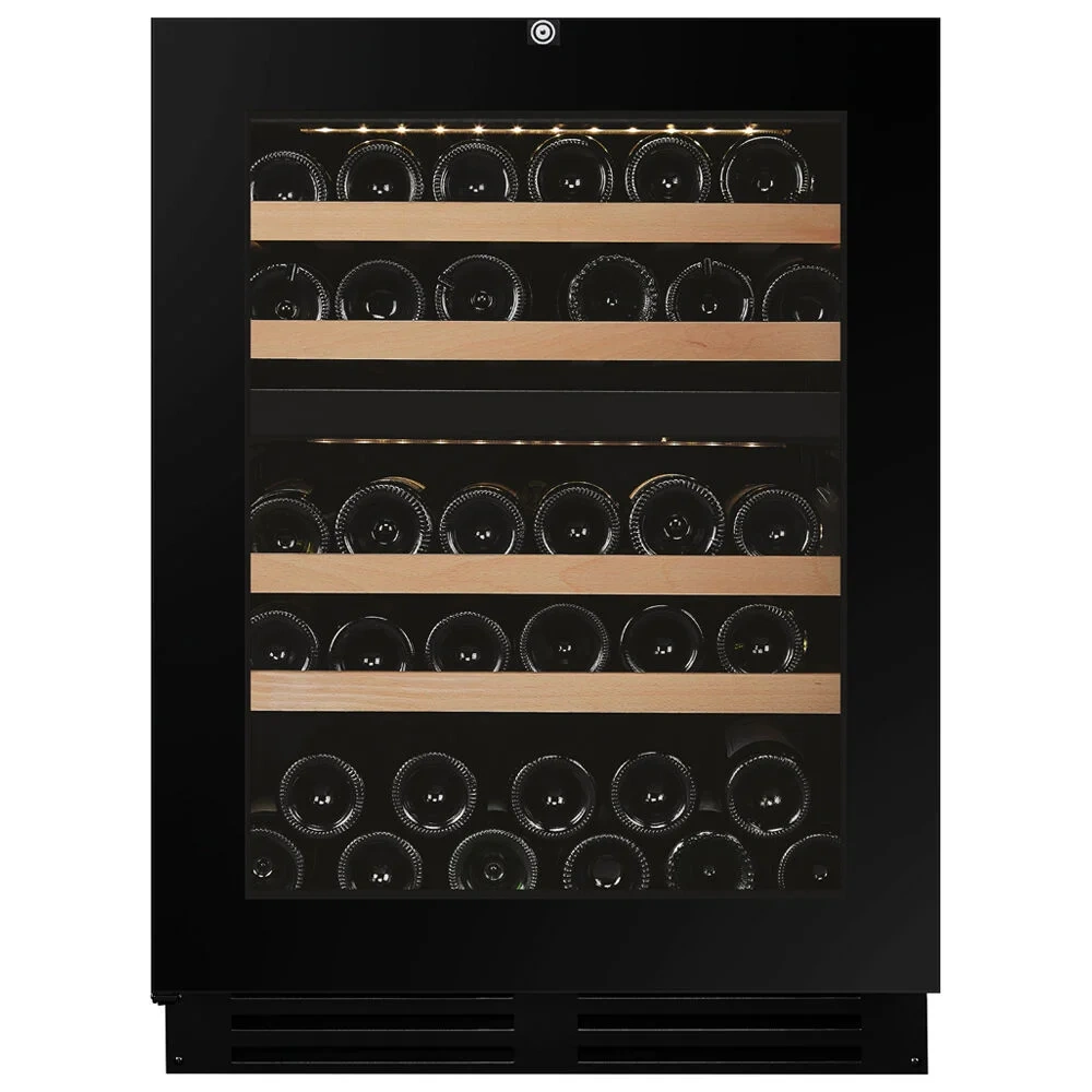 Vitrine de vin Dunavox  - Vitrină de vin încorporabilă sub blat Dunavox DAUF-39.119DB.TO Flow, 2 zone, 39 sticle, 82 cm, clasa G, negru