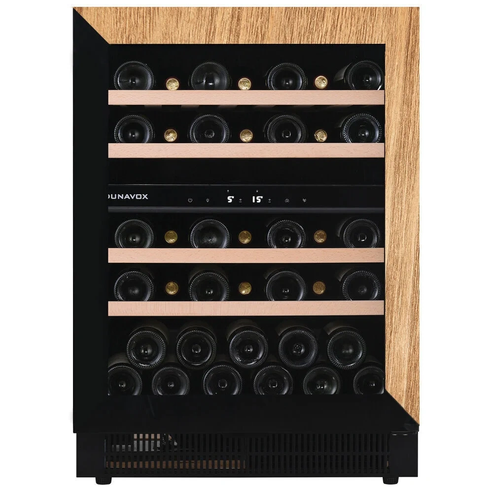 Vitrine de vin Dunavox  - Vitrină de vin încorporabilă sub blat Dunavox DAUF-39.119DOP.TO Flow, 2 zone, 35 sticle, 82 cm, clasa F, pentru panou de mobilier