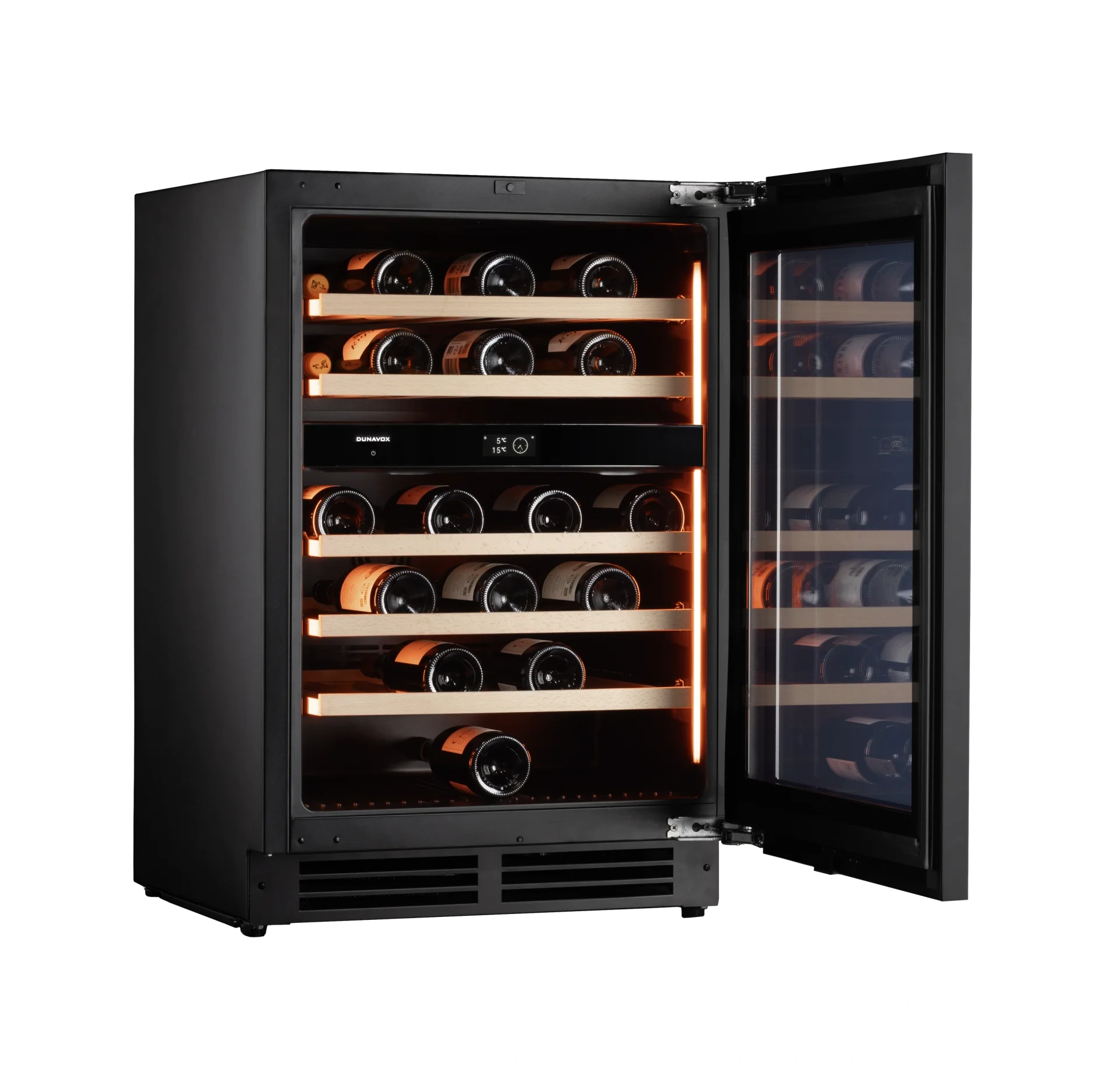 Vitrină de vin încorporabilă sub blat Dunavox DAUF-41.146DOP.TO Flow, 2 zone, 41 sticle, 88 cm, clasa F, pentru panou de mobilier [5]