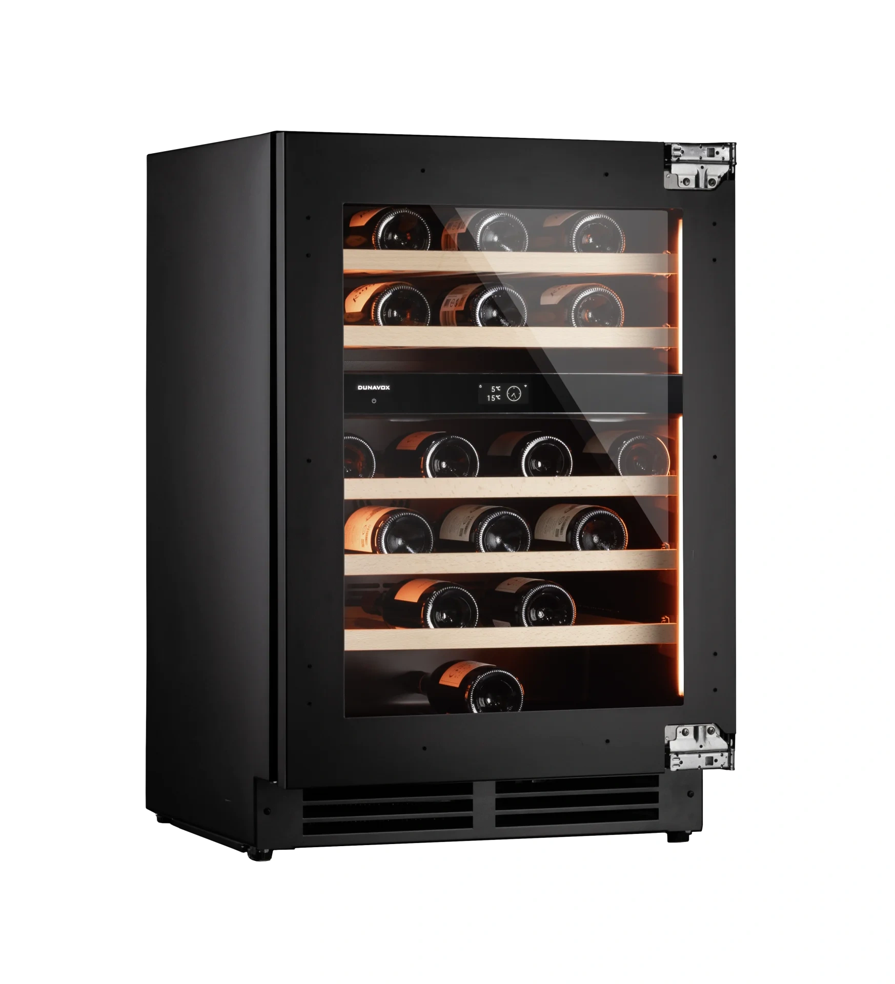 Vitrină de vin încorporabilă sub blat Dunavox DAUF-41.146DOP.TO Flow, 2 zone, 41 sticle, 88 cm, clasa F, pentru panou de mobilier [2]