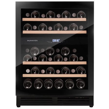 Vitrină de vin încorporabilă sub blat Dunavox DAUF-45.125DB.TO Flow, 2 zone, 45 sticle, 88 cm, clasa G, negru [1]