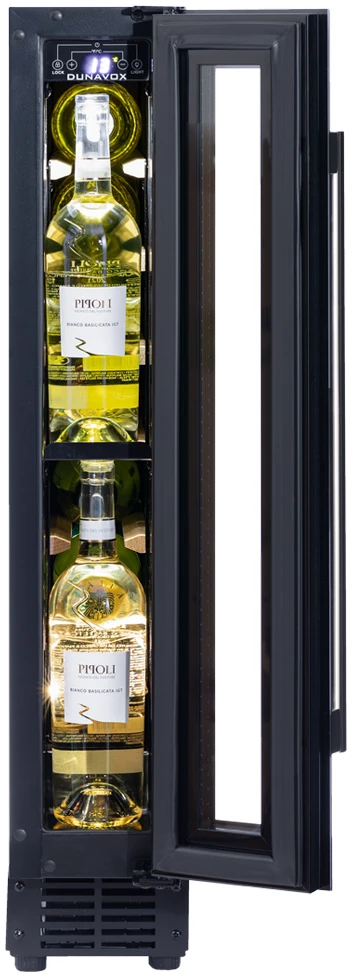 Vitrină de vin încorporabilă sub blat Dunavox DAUF-9.22B Flow, 1 zonă, 9 sticle, 82 cm, clasa G, negru [2]