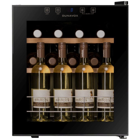 Vitrină de vin independentă Dunavox DXFH-16.46 Home, 1 zonă, 15 sticle, 53 cm, clasa F, negru [1]