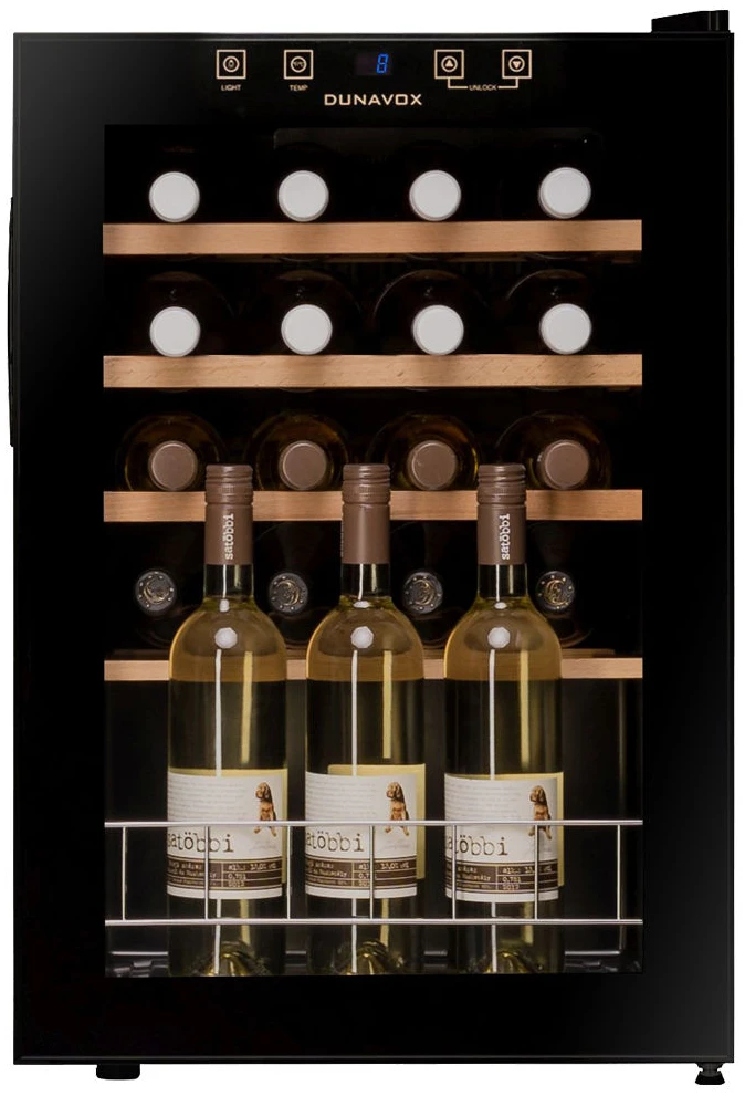  Vitrine de vin independente - Vitrină de vin independentă Dunavox DXFH-20.62 Home, 1 zonă, 20 sticle, 66 cm, clasa F, negru