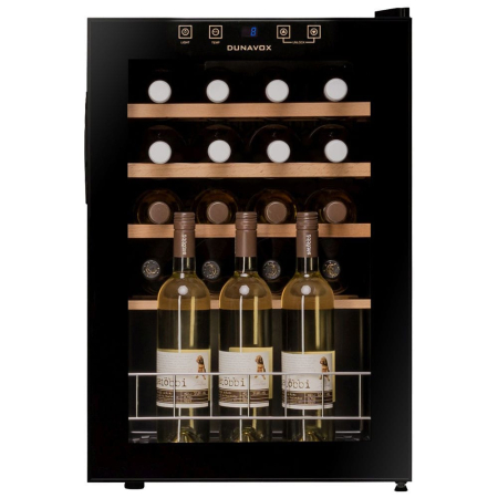 Vitrină de vin independentă Dunavox DXFH-20.62 Home, 1 zonă, 20 sticle, 66 cm, clasa F, negru [1]