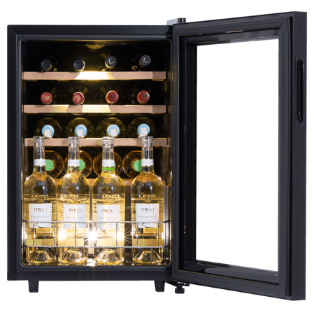 Vitrină de vin independentă Dunavox DXFH-20.62 Home, 1 zonă, 20 sticle, 66 cm, clasa F, negru [3]