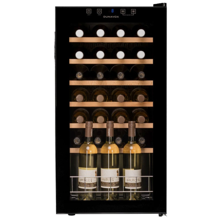 Vitrină de vin independentă Dunavox DXFH-28.88 Home, 1 zonă, 28 sticle, 84,5 cm, clasa F, negru [1]