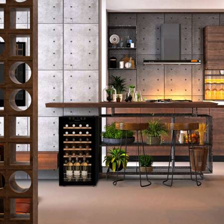 Vitrină de vin independentă Dunavox DXFH-28.88 Home, 1 zonă, 28 sticle, 84,5 cm, clasa F, negru [3]