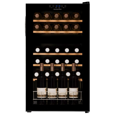 Vitrină de vin independentă Dunavox DXFH-30.80 Home, 2 zone, 29 sticle, 86 cm, clasa G, negru [1]