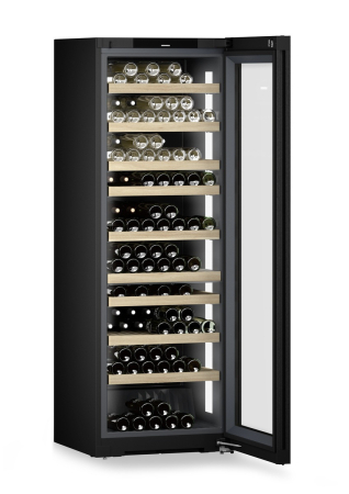 Racitoare de vin independente - Vitrină de vin independentă Liebherr WPgbi 7472 Vinidor Selection, 2 zone, 204 sticle, 201,3 cm, clasa F, BlackSteel