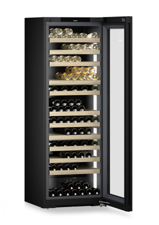 Racitoare de vin independente - Vitrină de vin independentă Liebherr WPgbi 7473 Vinidor Selection, 3 zone, 182 sticle, 201,3 cm, clasa F, BlackSteel