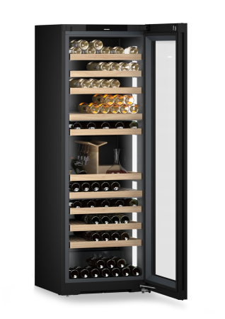 Racitoare de vin independente - Vitrină de vin independentă Liebherr WPgbi 7483 Vinidor Selection, 3 zone, 149 sticle, 201,3 cm, clasa F, BlackSteel