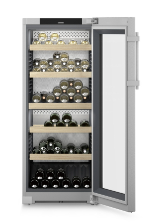 Vitrină de vin independentă Liebherr WPsd 4652 Vinidor, 2 zone, 107 sticle, 145,4 cm, clasa F, argintiu [1]