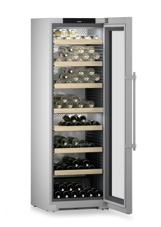 Racitoare de vin independente - Vitrină de vin independentă Liebherr WPsd 5252 Vinidor, 2 zone, 155 sticle, 185,4 cm, clasa F, argintiu