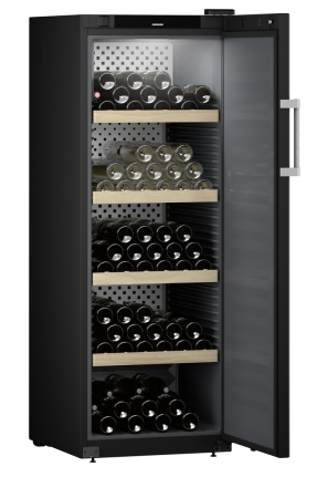 Racitoare de vin independente - Vitrină de vin independentă Liebherr WSbli 5031 GrandCru Selection, 1 zonă, 196 sticle, 168,4 cm, clasa E, negru
