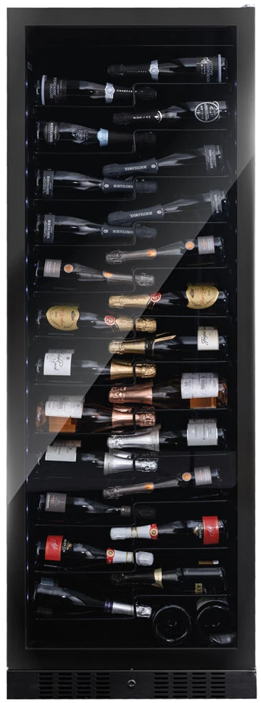  Vitrine de vin independente - Vitrină de vin independentă sau încorporabilă Dunavox DX-143.468B Sera, 1 zonă, 143 sticle, 183,5 cm, clasa G, negru