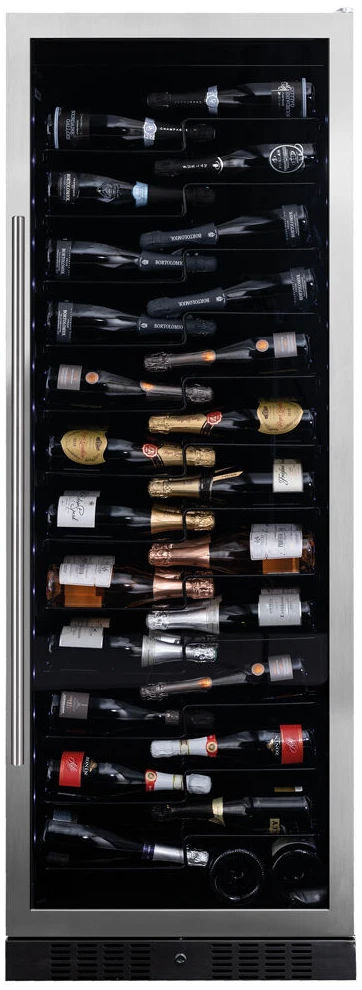Vitrină de vin independentă sau încorporabilă Dunavox DX-143.468SS Sera, 1 zonă, 143 sticle, 183,5 cm, clasa G, inox [1]