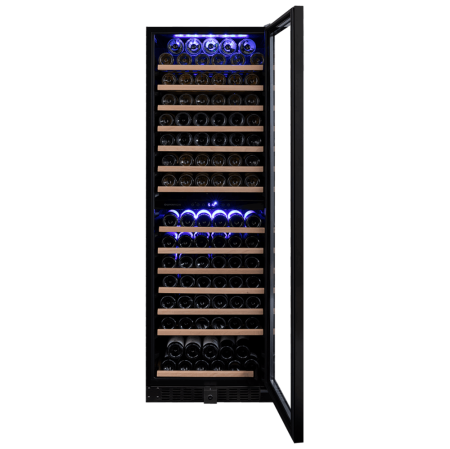Vitrină de vin independentă sau încorporabilă Dunavox DX-166.428DBK Grande, 2 zone, 166 sticle, 177 cm, clasa G, negru [3]