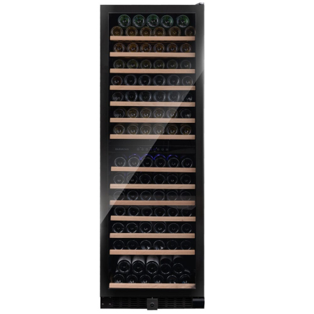 Vitrină de vin independentă sau încorporabilă Dunavox DX-166.428DBK Grande, 2 zone, 166 sticle, 177 cm, clasa G, negru [1]