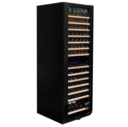 Vitrină de vin independentă sau încorporabilă Dunavox DX-166.428DBK Grande, 2 zone, 166 sticle, 177 cm, clasa G, negru [2]