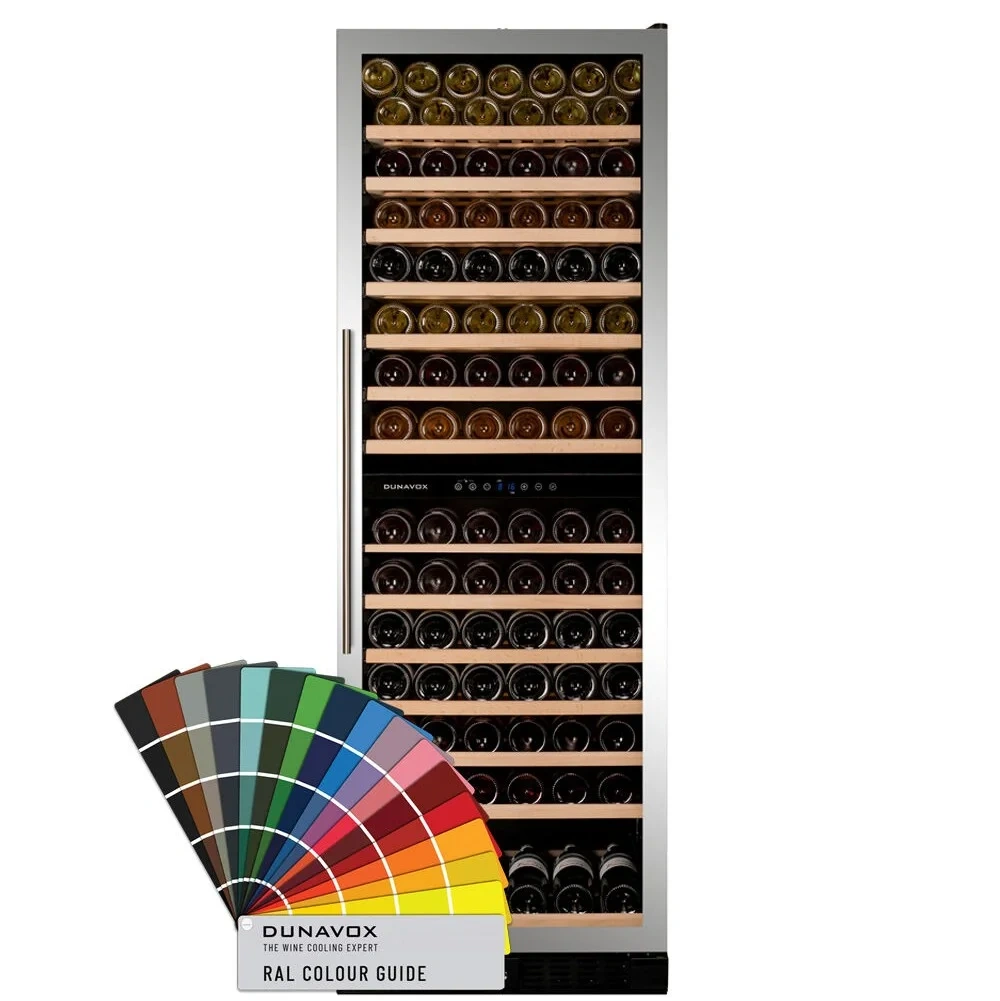 Vitrină de vin independentă sau încorporabilă Dunavox DX-166.428DCK Grande, 2 zone, 166 sticle, 177 cm, clasa G, culoare RAL personalizabilă [6]