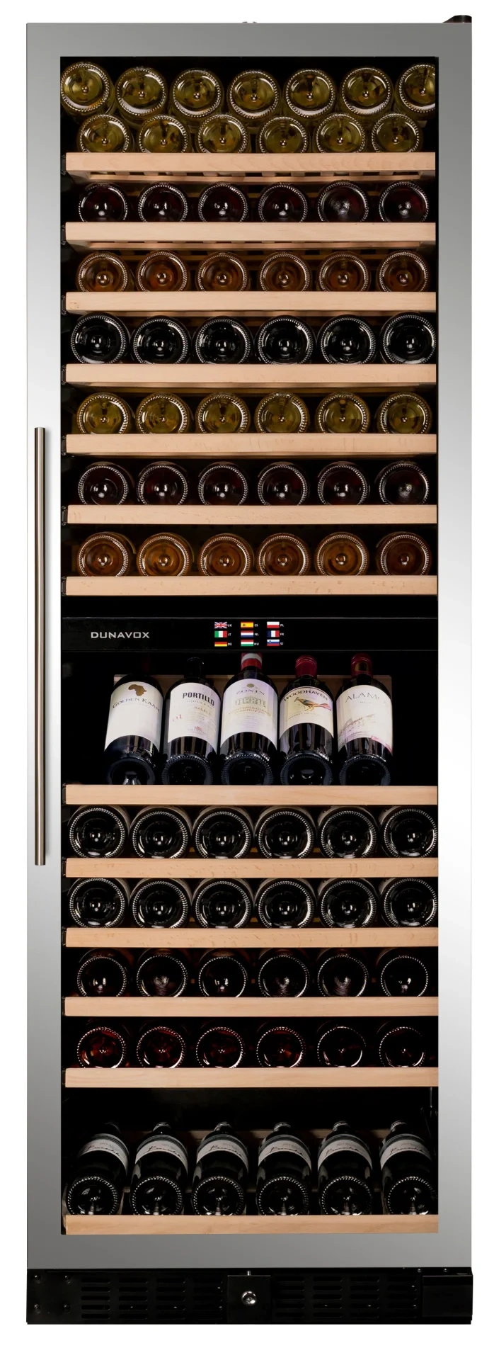 Vitrină de vin independentă sau încorporabilă Dunavox DX-166.428DCK Grande, 2 zone, 166 sticle, 177 cm, clasa G, culoare RAL personalizabilă [5]