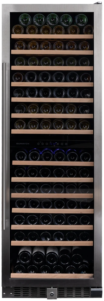 Vitrine de vin Dunavox  - Vitrină de vin independentă sau încorporabilă Dunavox DX-166.428SDSK Grande, 2 zone, 166 sticle, 177 cm, clasa G