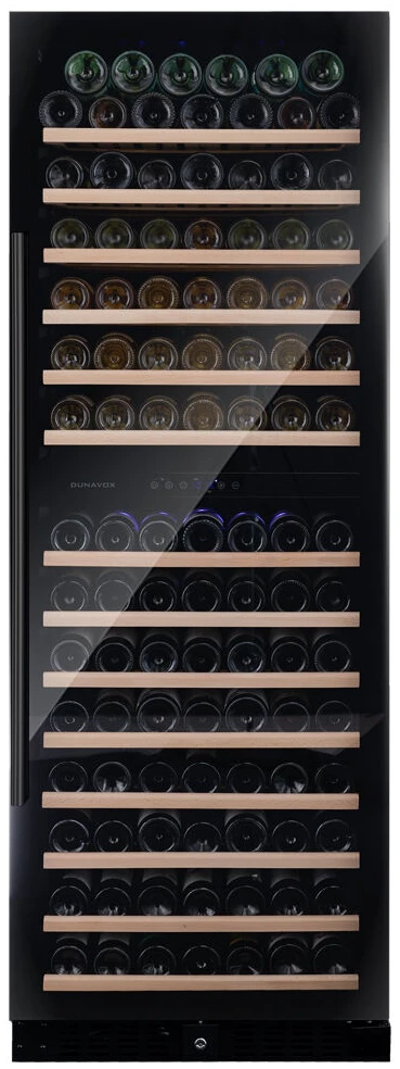  Vitrine de vin independente - Vitrină de vin independentă sau încorporabilă Dunavox DX-181.490DBK Grande, 2 zone, 181 sticle, 183,5 cm, clasa G, negru