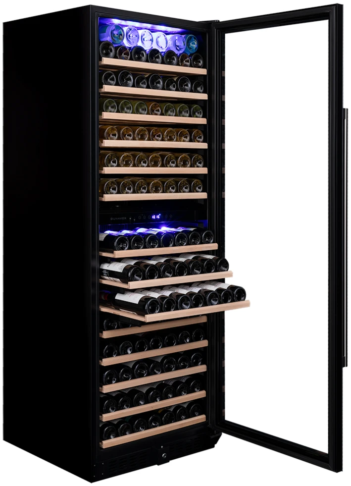 Vitrină de vin independentă sau încorporabilă Dunavox DX-181.490DBK Grande, 2 zone, 181 sticle, 183,5 cm, clasa G, negru [3]