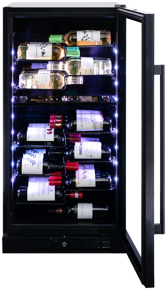 Vitrină de vin independentă sau încorporabilă Dunavox DX-58.258DB Sera, 2 zone, 58 sticle, 121,5 cm, clasa G, negru [3]