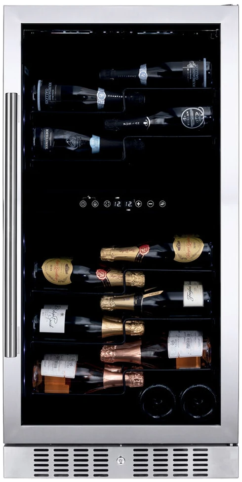Vitrină de vin independentă sau încorporabilă Dunavox DX-58.258DSS Sera, 2 zone, 58 sticle, 121,5 cm, clasa G, inox [1]