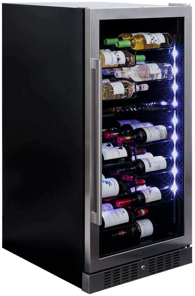 Vitrină de vin independentă sau încorporabilă Dunavox DX-58.258DSS Sera, 2 zone, 58 sticle, 121,5 cm, clasa G, inox [2]