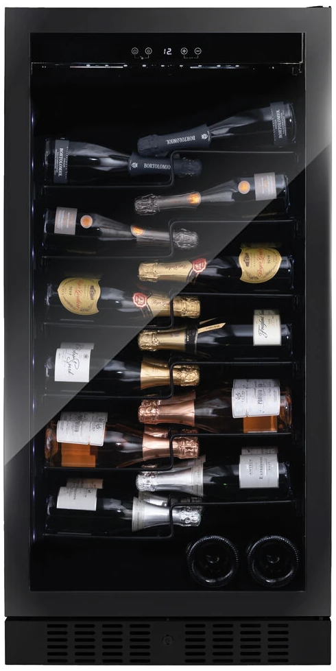 Vitrină de vin independentă sau încorporabilă Dunavox DX-70.258B Sera, 1 zonă, 70 sticle, 121,5 cm, clasa F, negru [1]